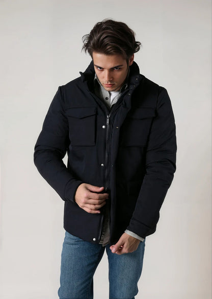 Navy padded parka