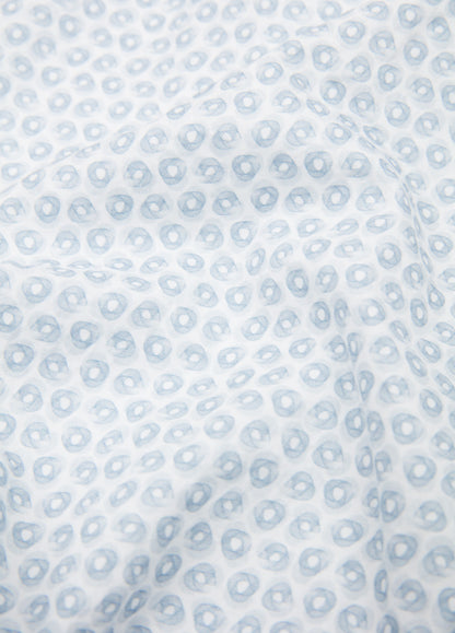 Sky blue geometric print casual shirt.