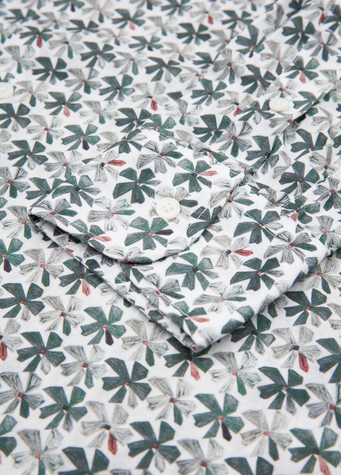 Green floral print shirt