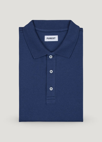 Polo manga corta piqué  azul
