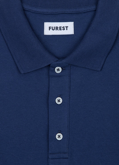 Polo manga corta piqué  azul