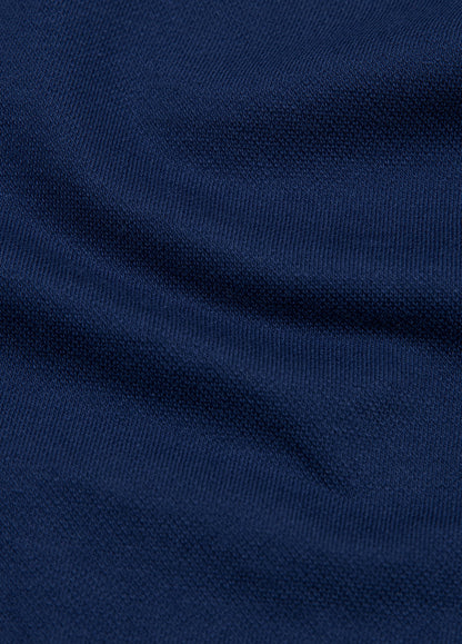 Polo manga corta piqué  azul