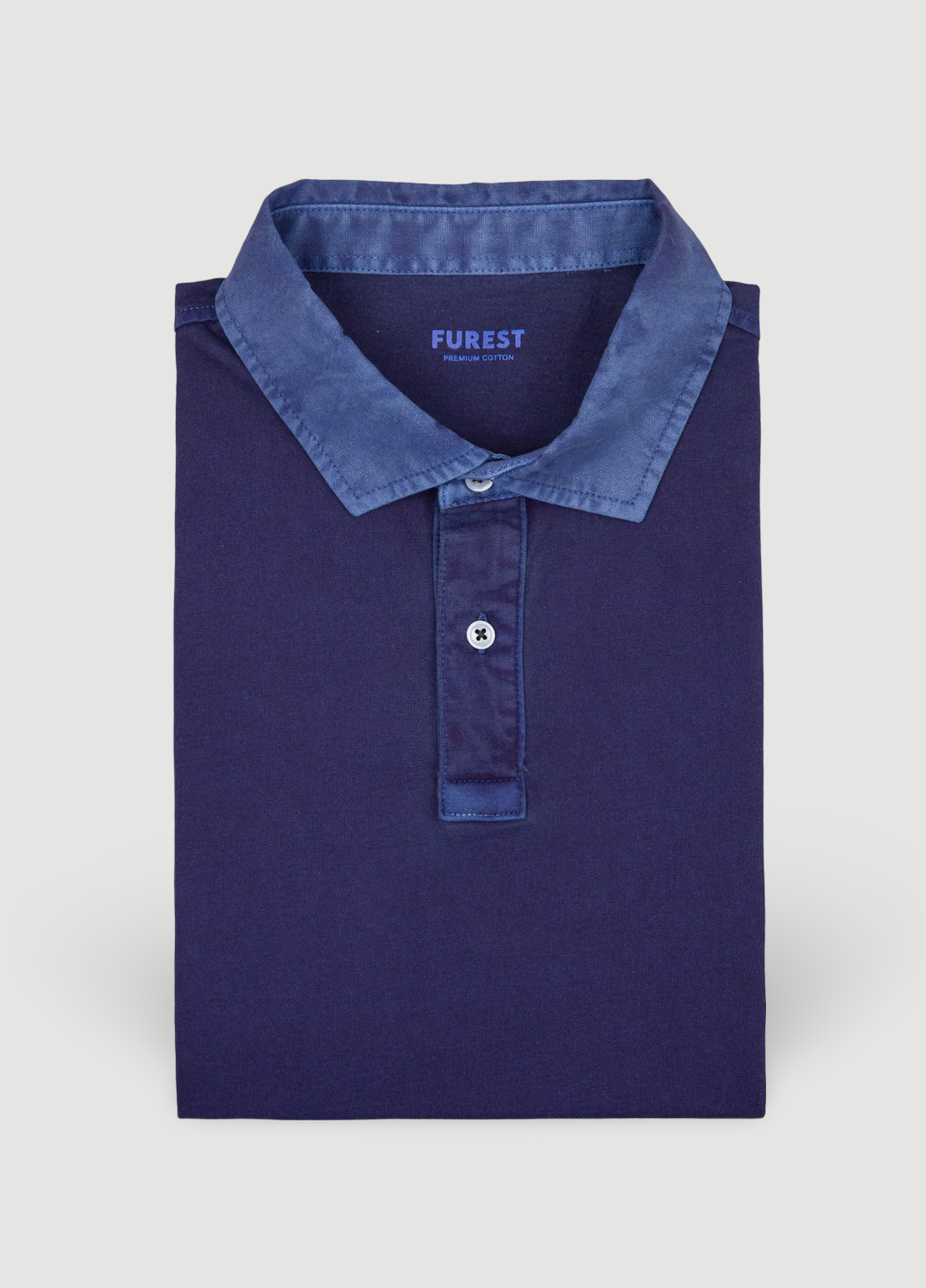 Polo  manga larga garment dye marino