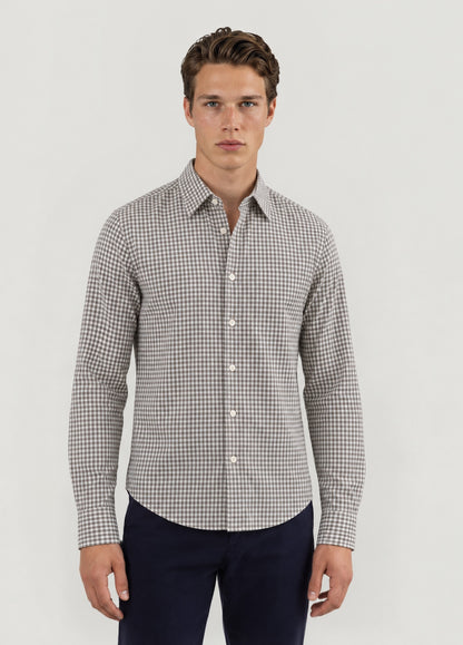 Camisa Regular Cuadro Kaki