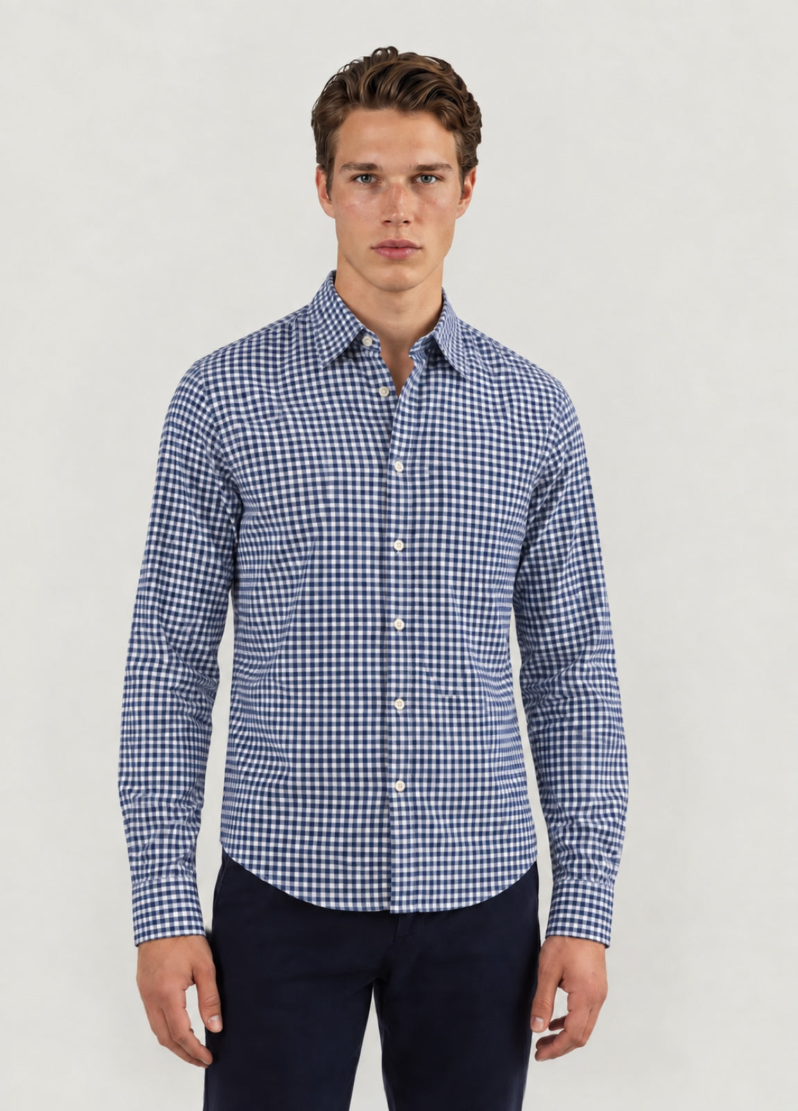 Camisa Regular Cuadro Marino