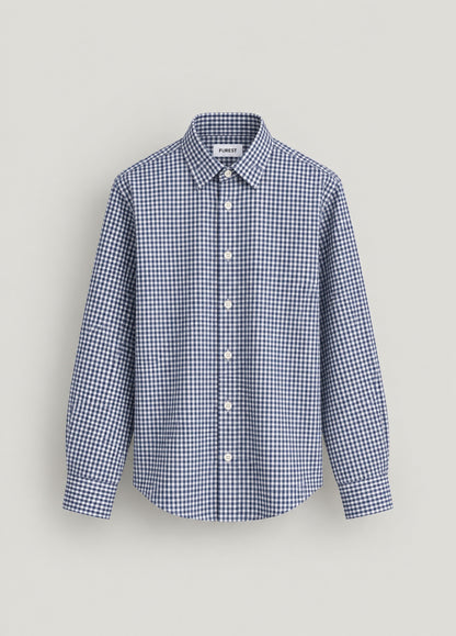 Camisa Regular Cuadro Marino