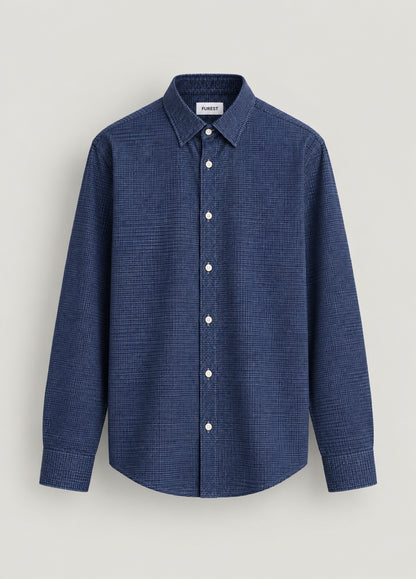 Camisa Regular Dibujo Marino