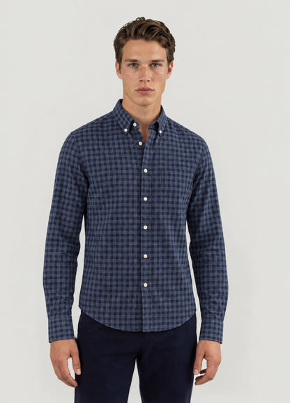 Camisa Regular Cuadro Marino