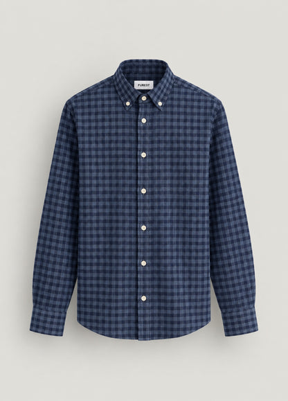 Camisa Regular Cuadro Marino