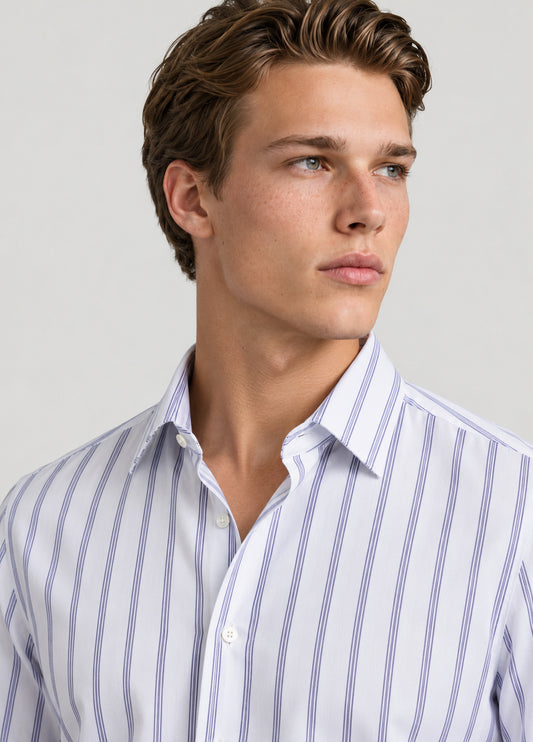 Camisa vestir Porto Con Tapeta Dibujo Azul