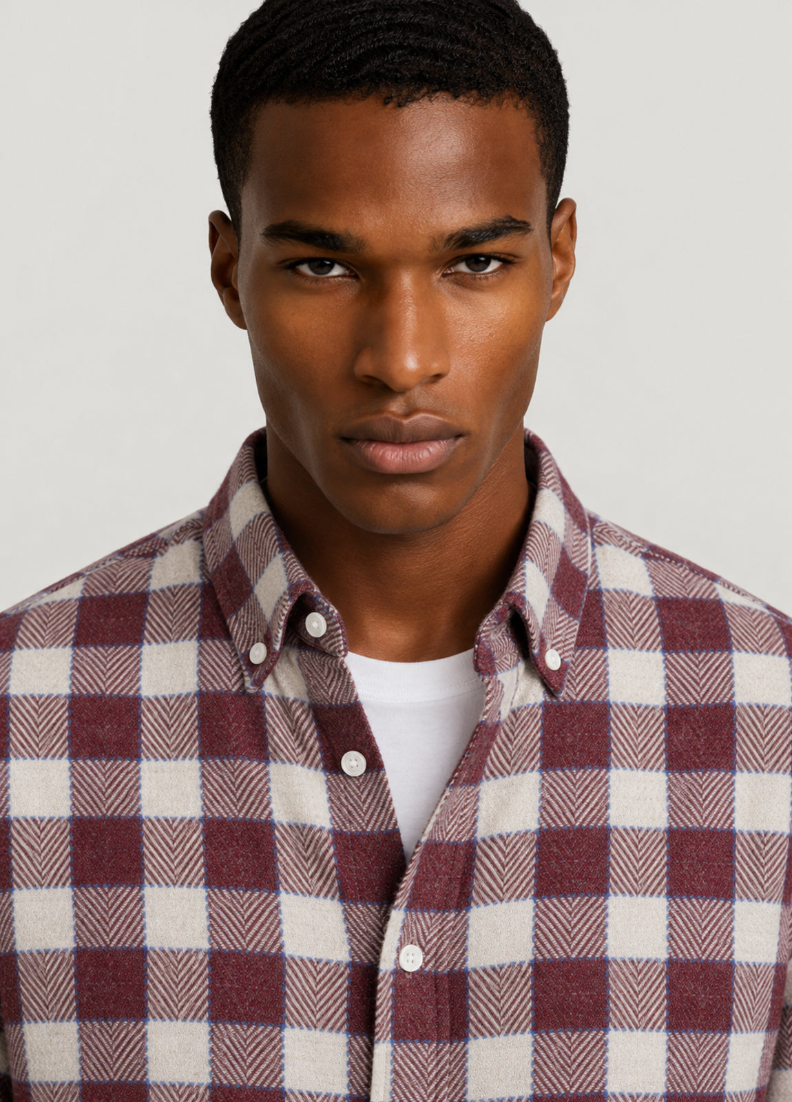 Camisa Polo B.D. Cuadro Granate