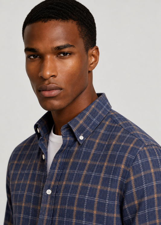 Camisa Polo B.D. Cuadro Gris