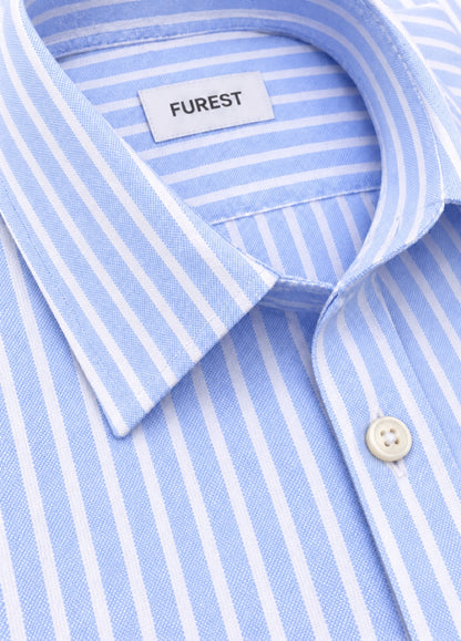 Camisa Regular Raya Ancha Celeste