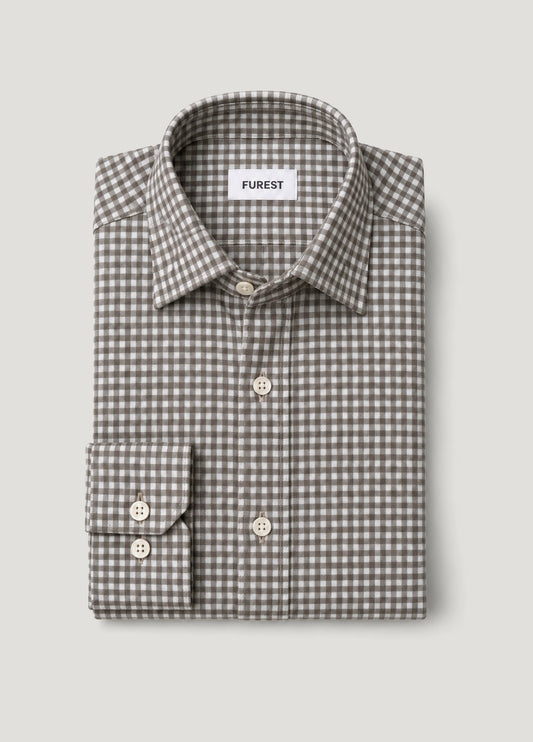 Camisa Regular Cuadro Kaki