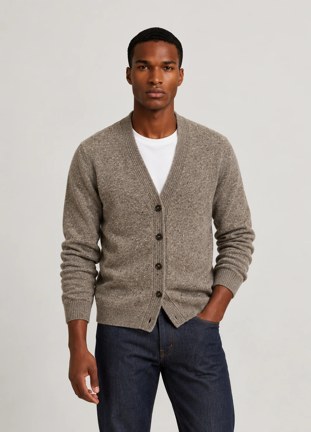 Jersey Cardigan Puzzle Visón 8845