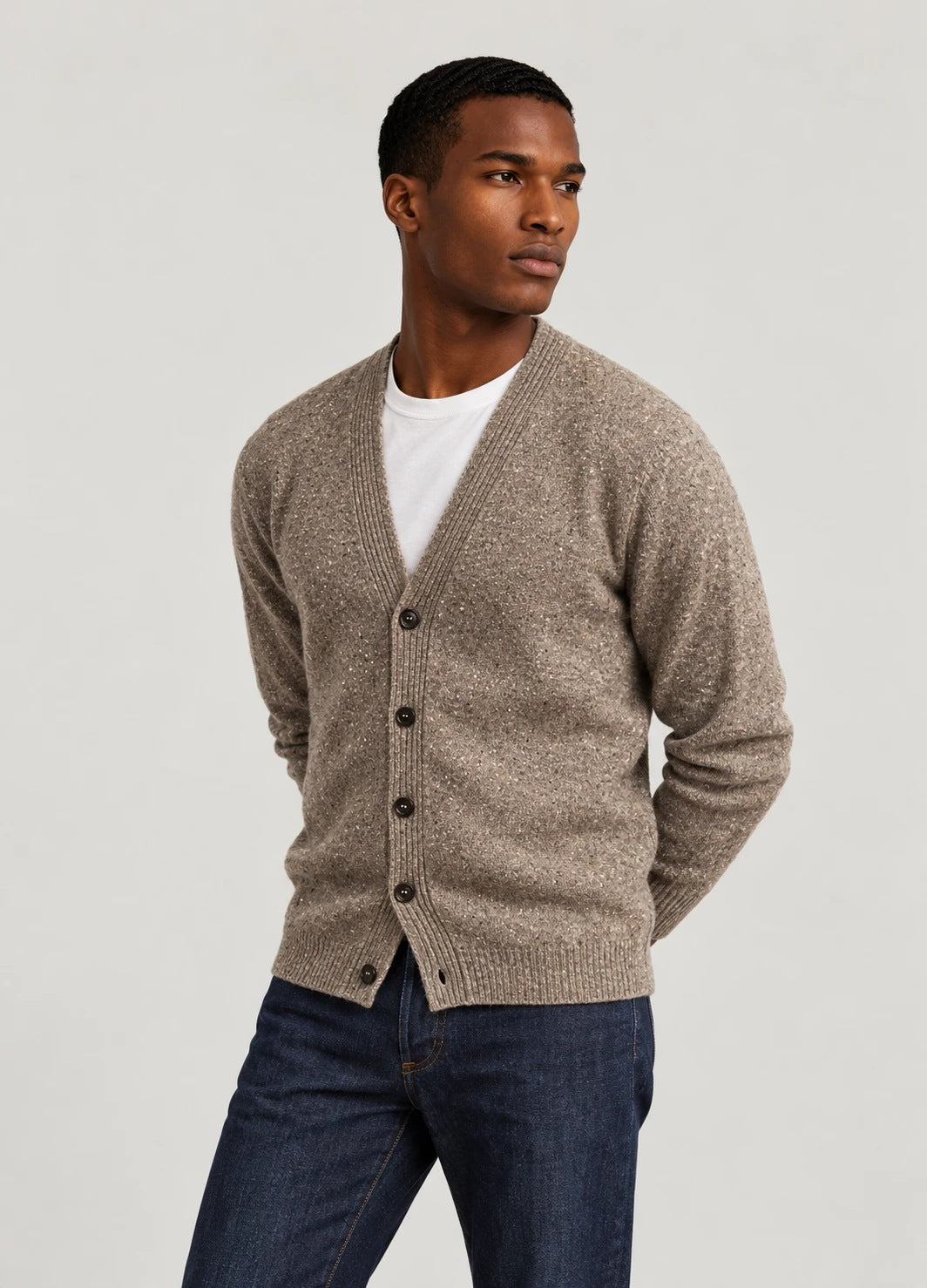 Jersey Cardigan Puzzle Visón 8845