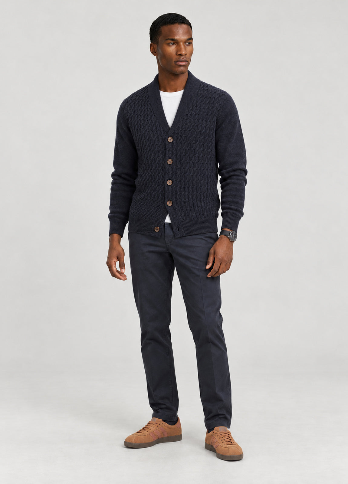 Jersey Chaqueta Botones Navy A 3784