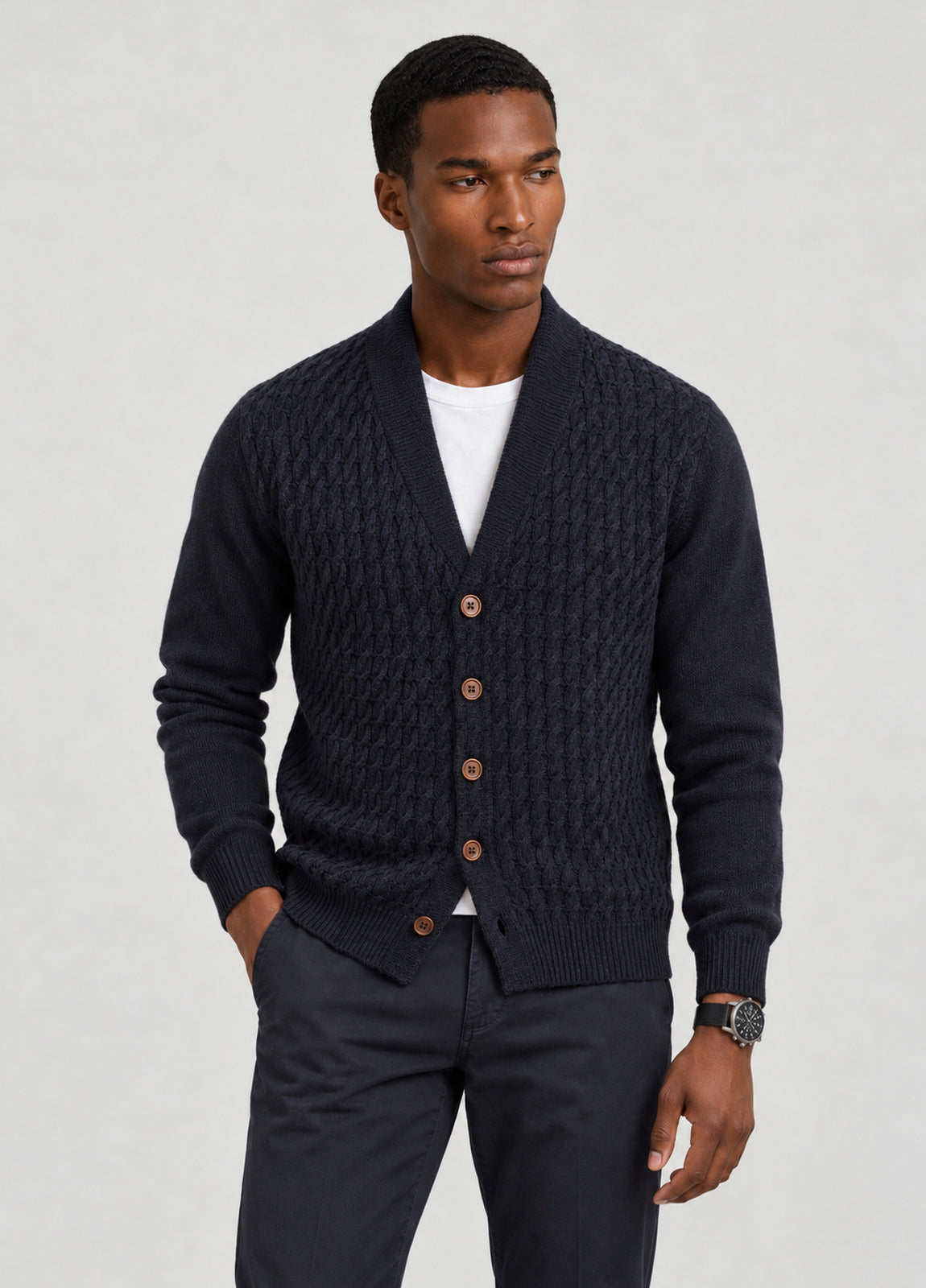 Jersey Chaqueta Botones Navy A 3784