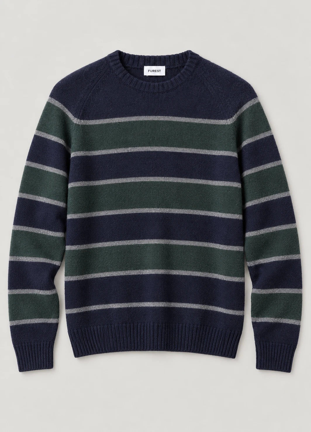 Jersey Ranglan Stripes Crew Neck Marino