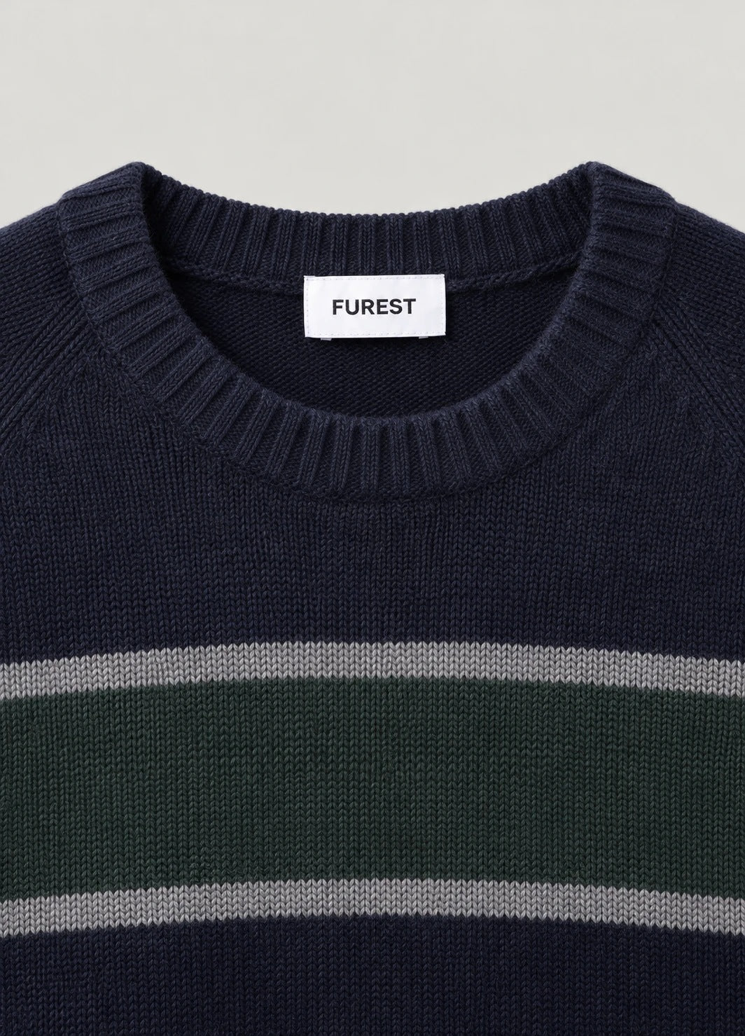 Jersey Ranglan Stripes Crew Neck Marino