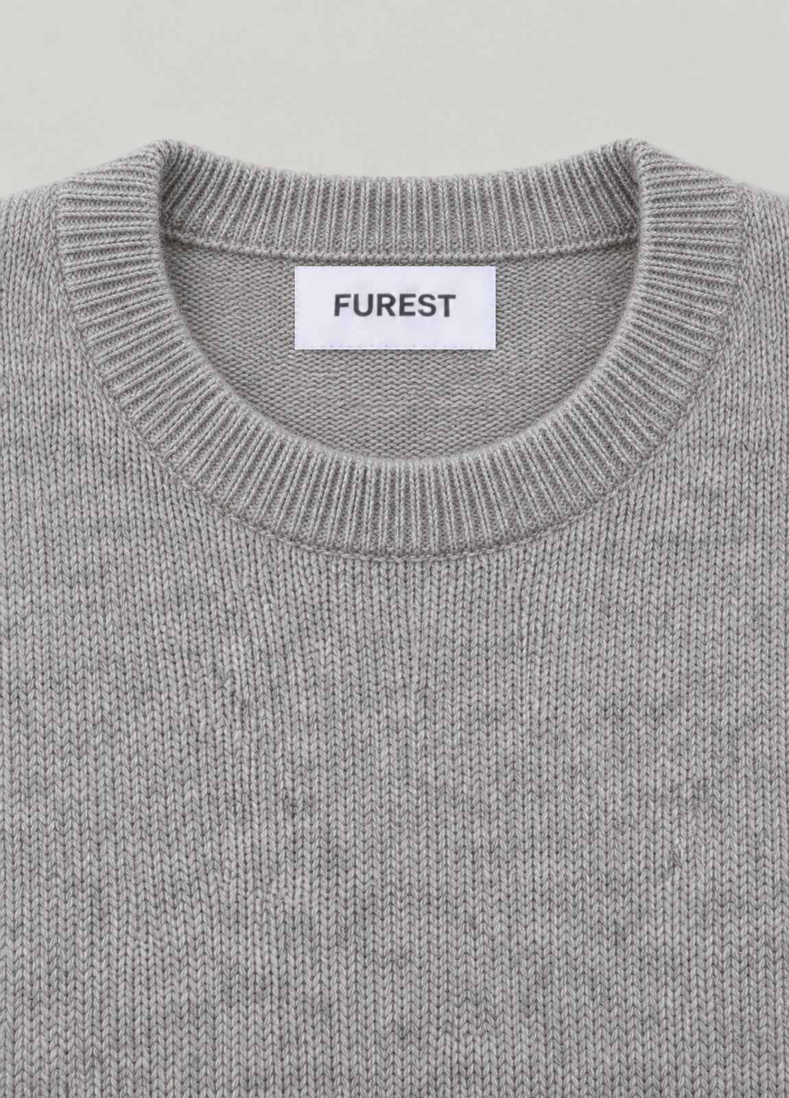 Jersey cuello redondo gris jaspeado