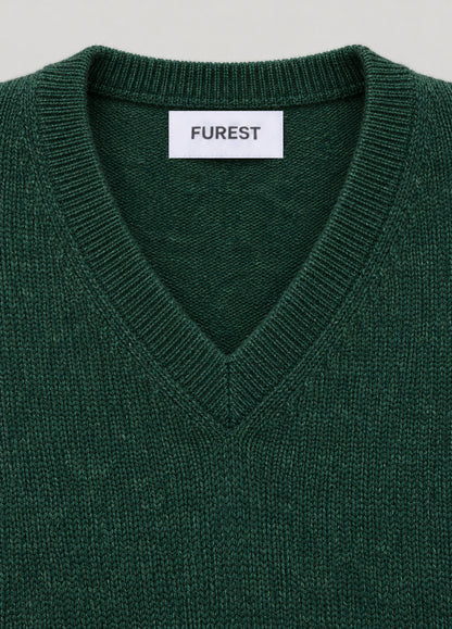 Jersey cuello pico verde botella