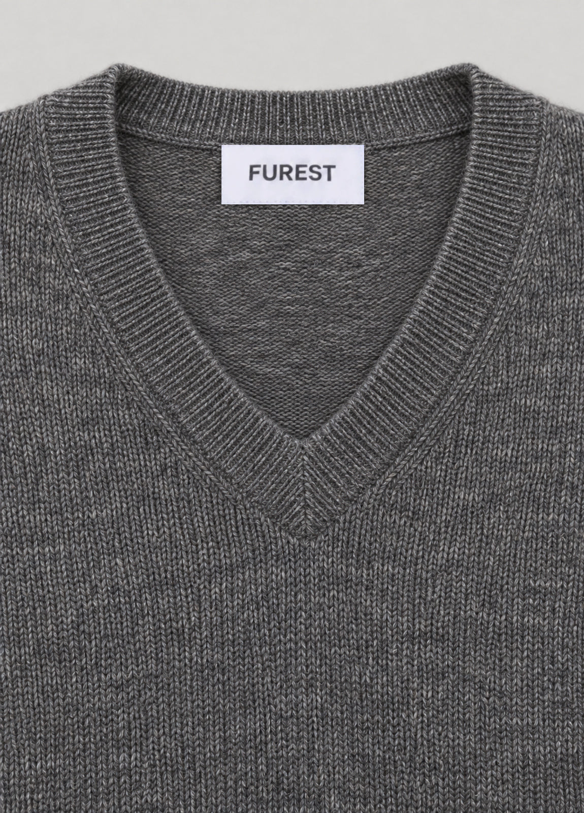 Jersey cuello pico gris jaspeado