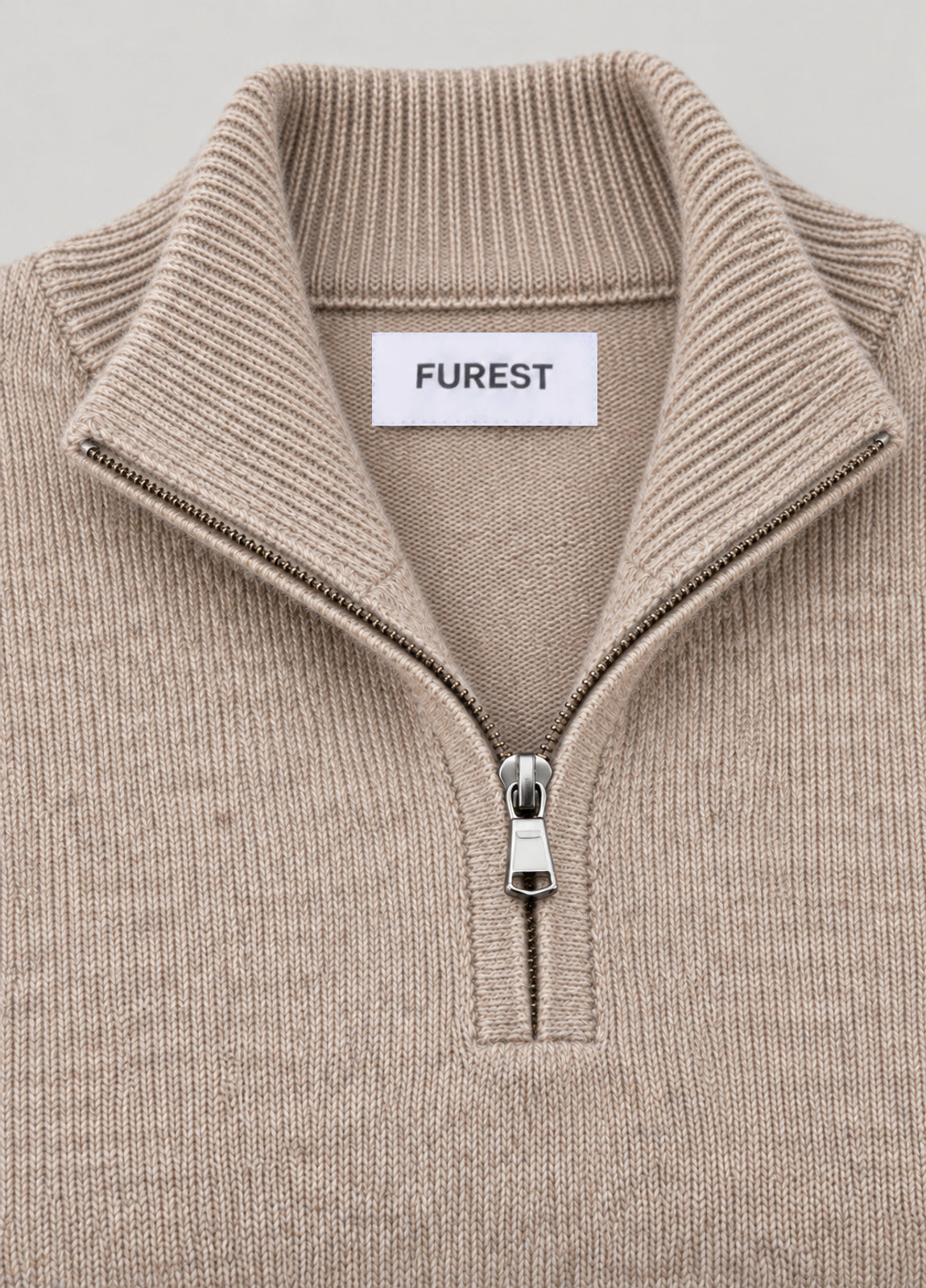 Jersey cuello zip arena jaspeado