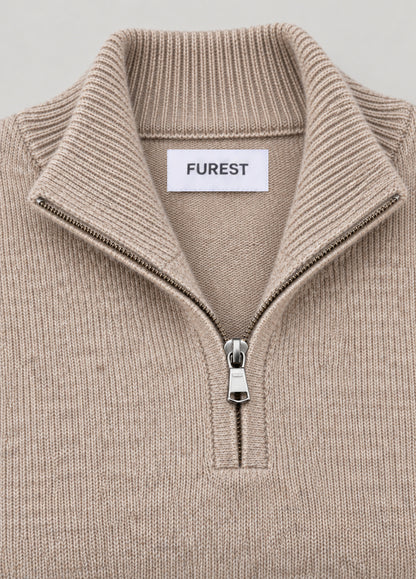 Jersey cuello zip arena jaspeado