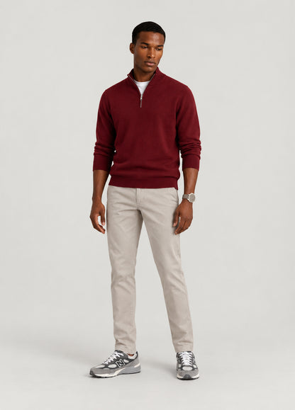 Jersey cuello zip teja