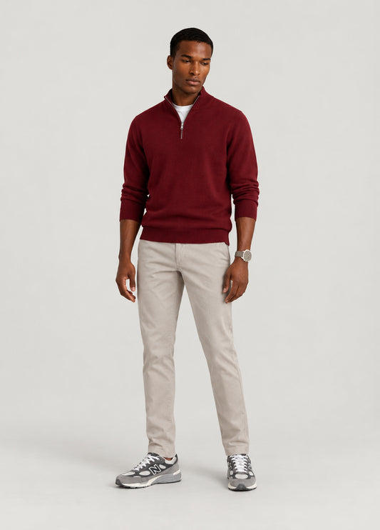 Jersey cuello zip teja