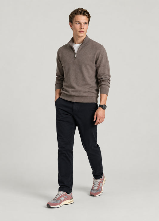 Jersey cuello zip visón