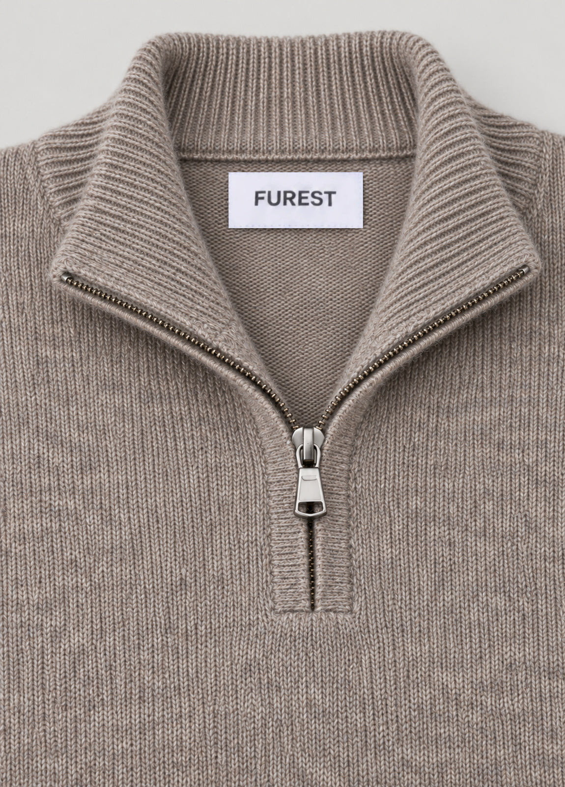 Jersey cuello zip visón