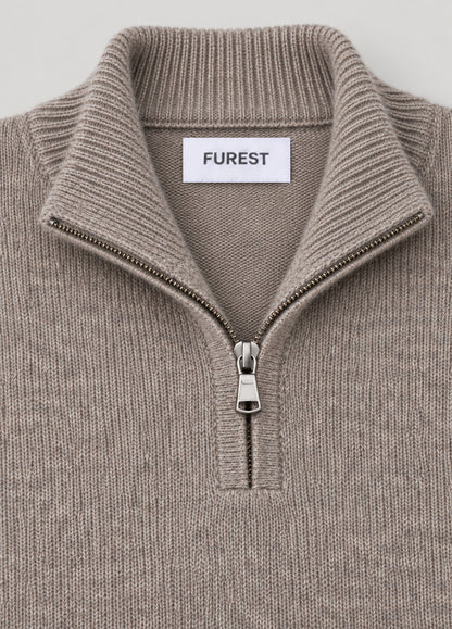 Jersey cuello zip visón