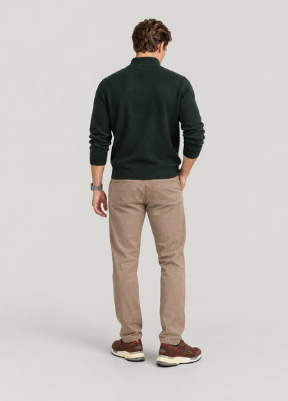 Jersey cuello zip verde botella