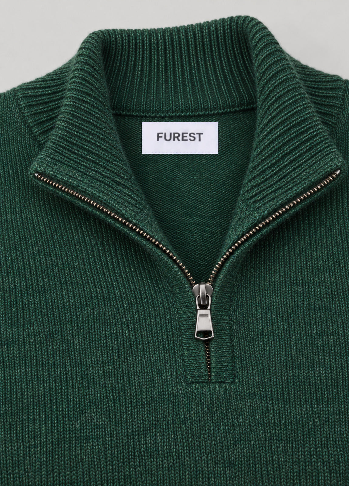 Jersey cuello zip verde botella
