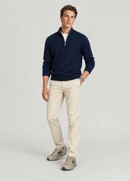 Jersey cuello zip marino