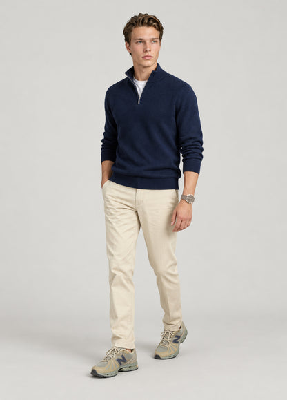 Jersey cuello zip marino