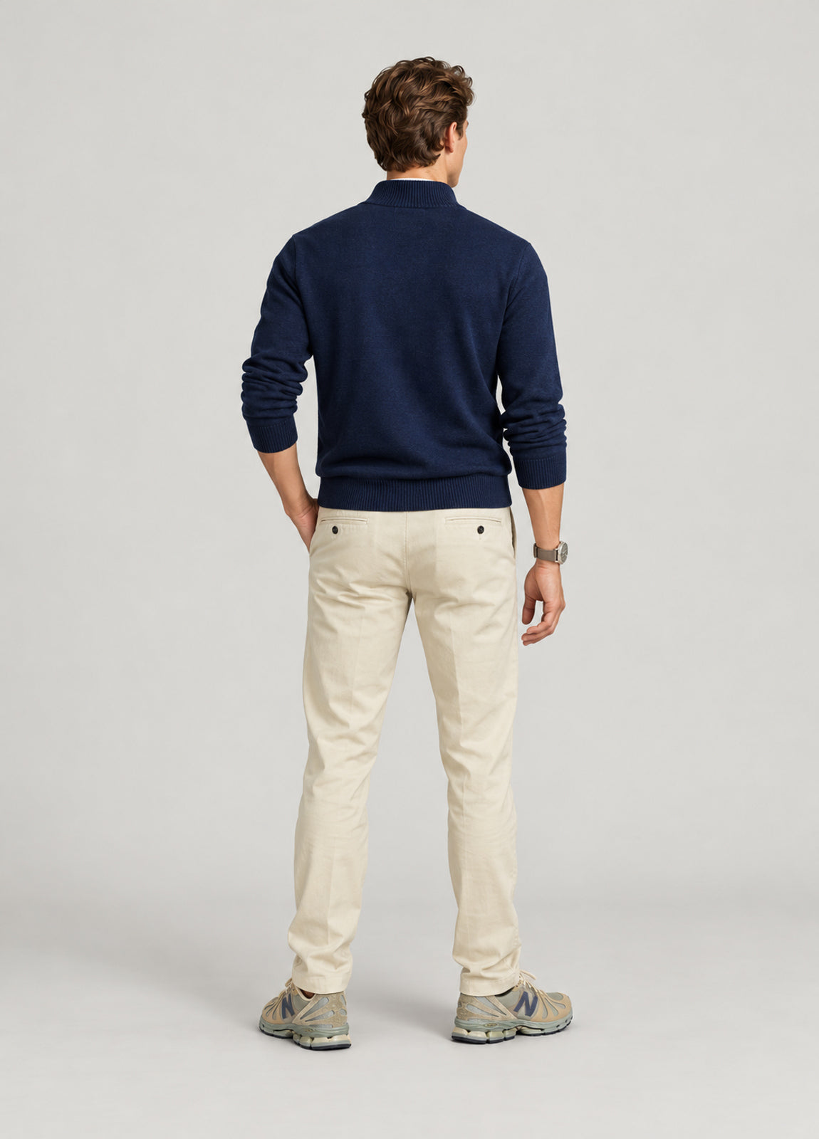 Jersey cuello zip marino