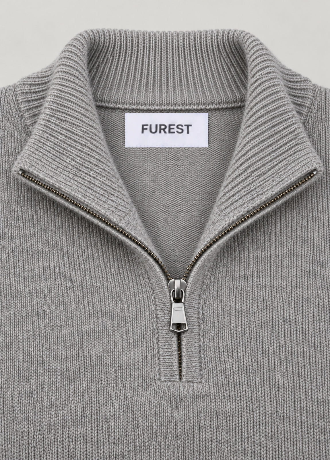 Jersey cuello zip gris jaspeado