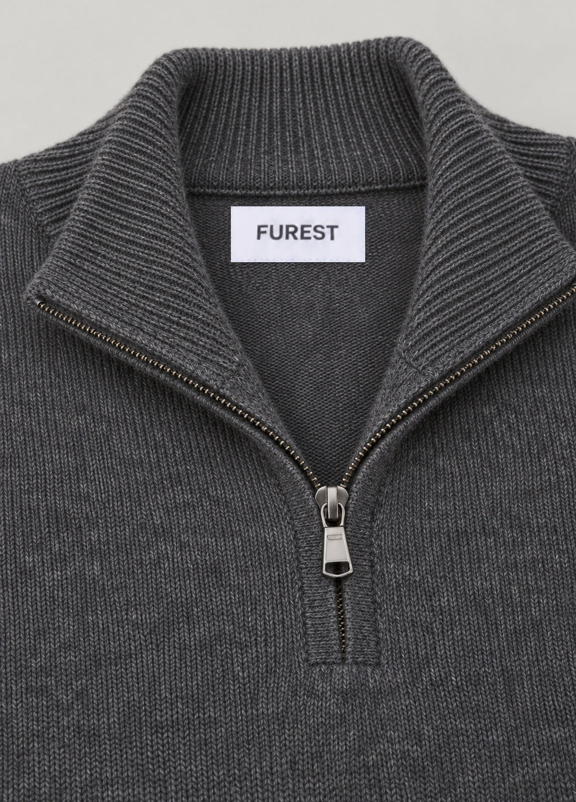 Jersey cuello zip antracita jaspeado