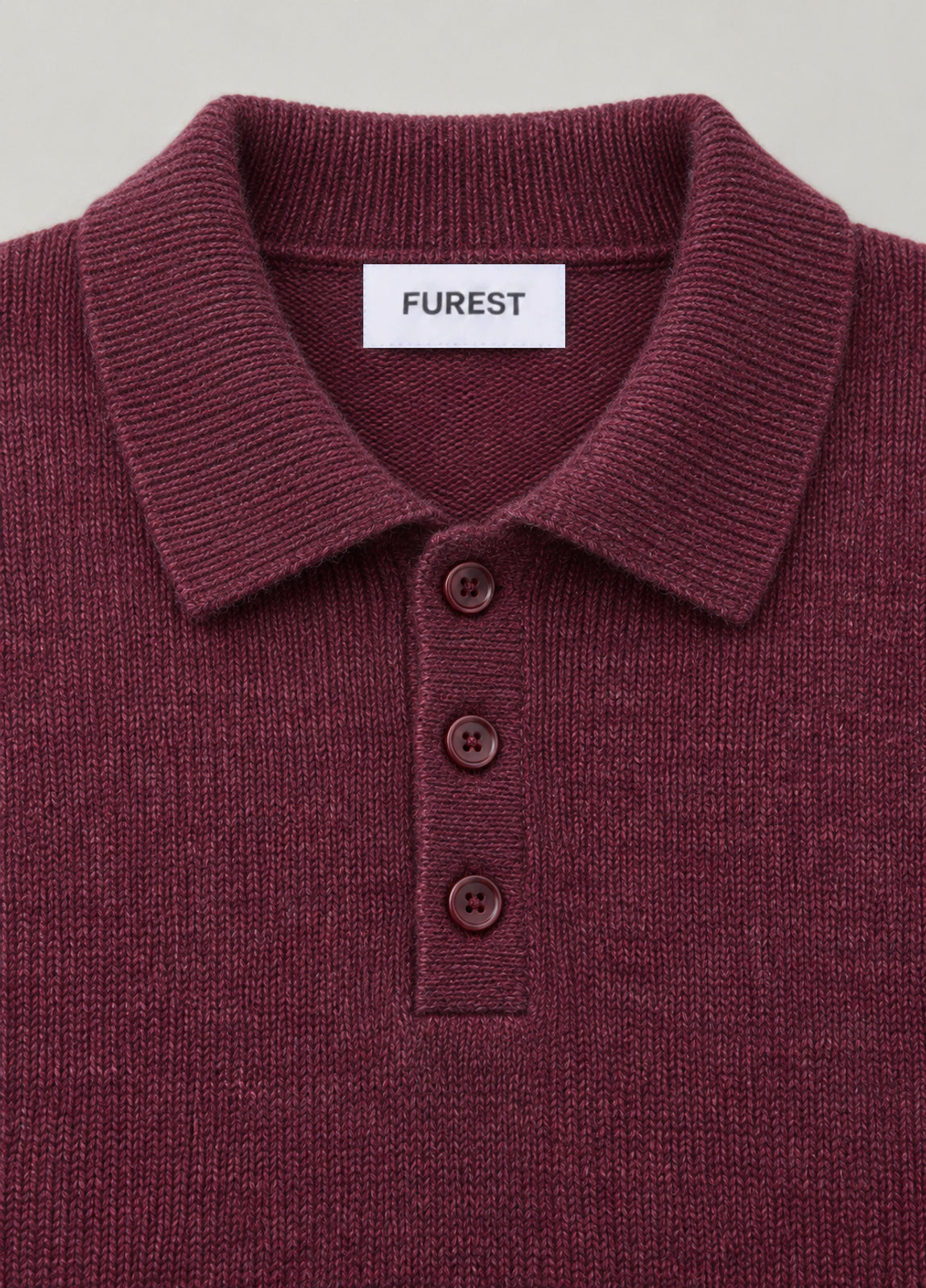 Jersey cuello polo burdeos