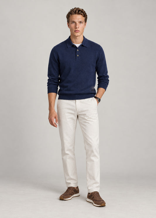 Jersey cuello polo marino