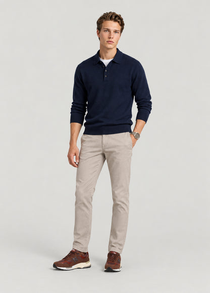 Jersey cuello polo marino