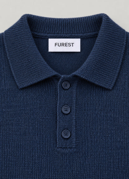 Jersey cuello polo marino