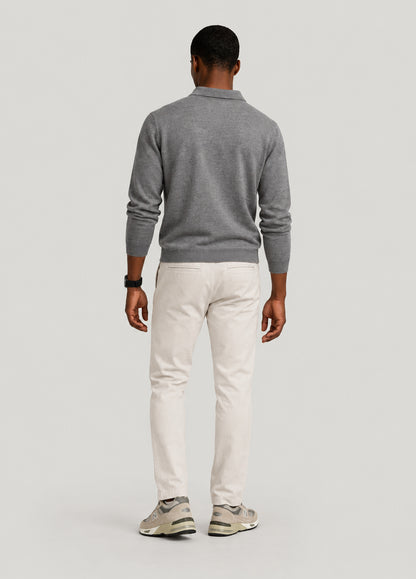 Jersey cuello polo gris jaspeado