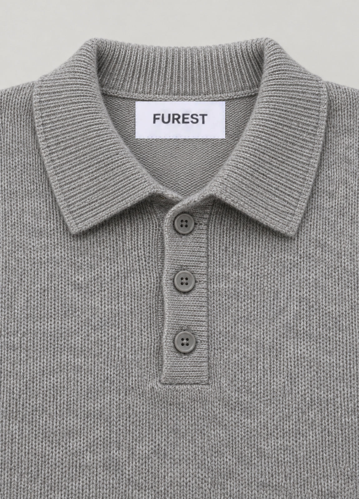 Jersey cuello polo gris jaspeado