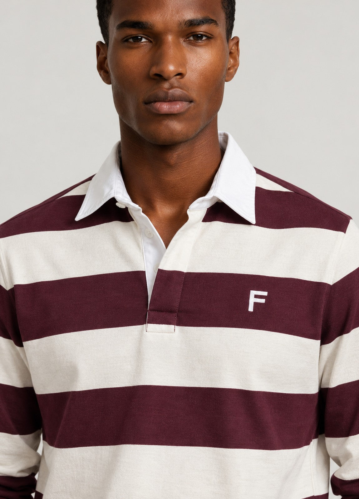 Jersey Polo L/S Rugby Ecry/Burdeos