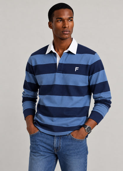 Jersey Polo L/S Rugby Navy/Petrol