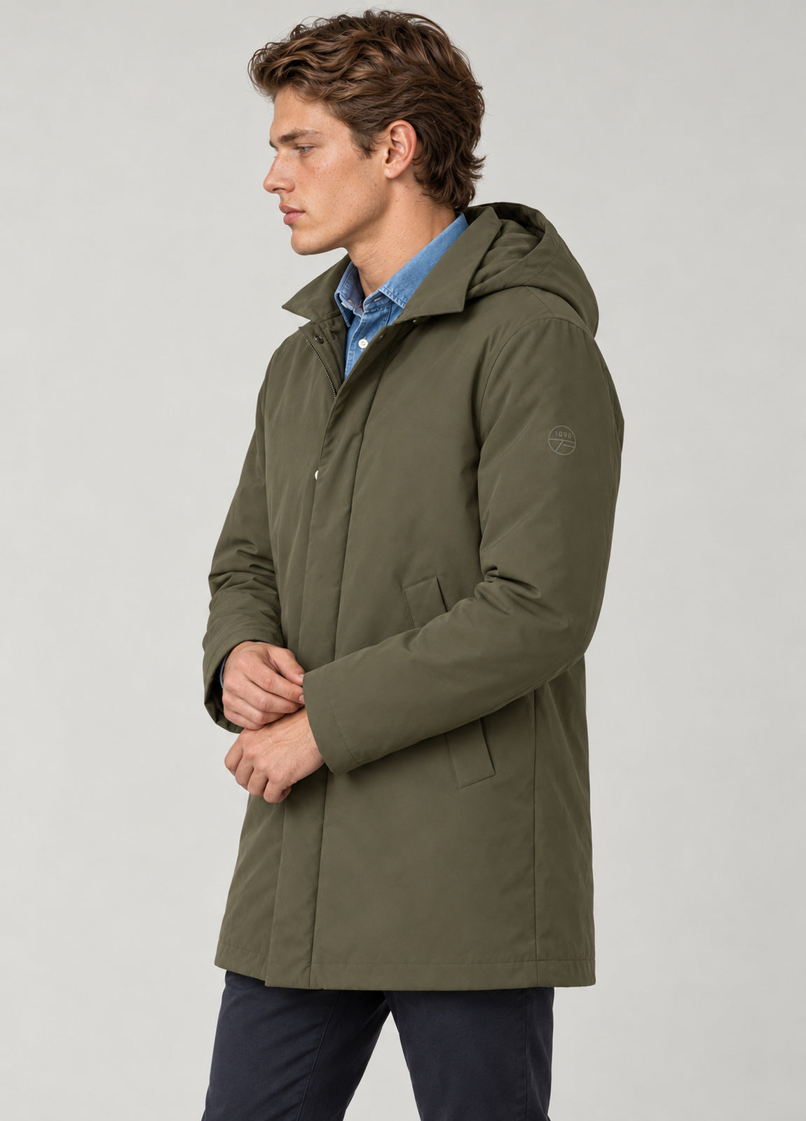 Parka acolchada kaki